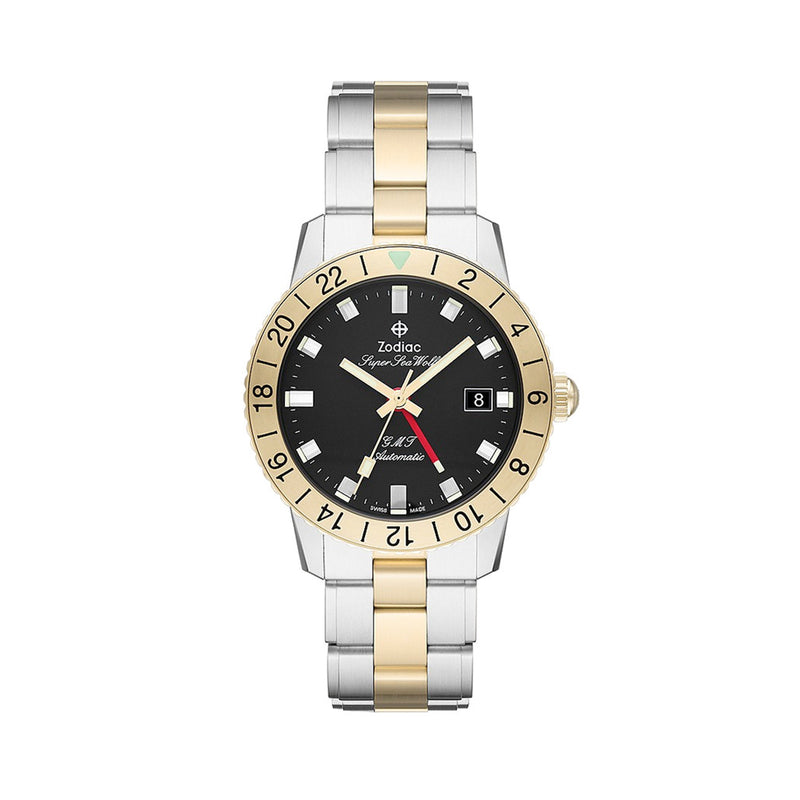 Zodiac Super Sea Wolf GMT Automatic Two-Tone Stainless Steel Watch #ZO9406
