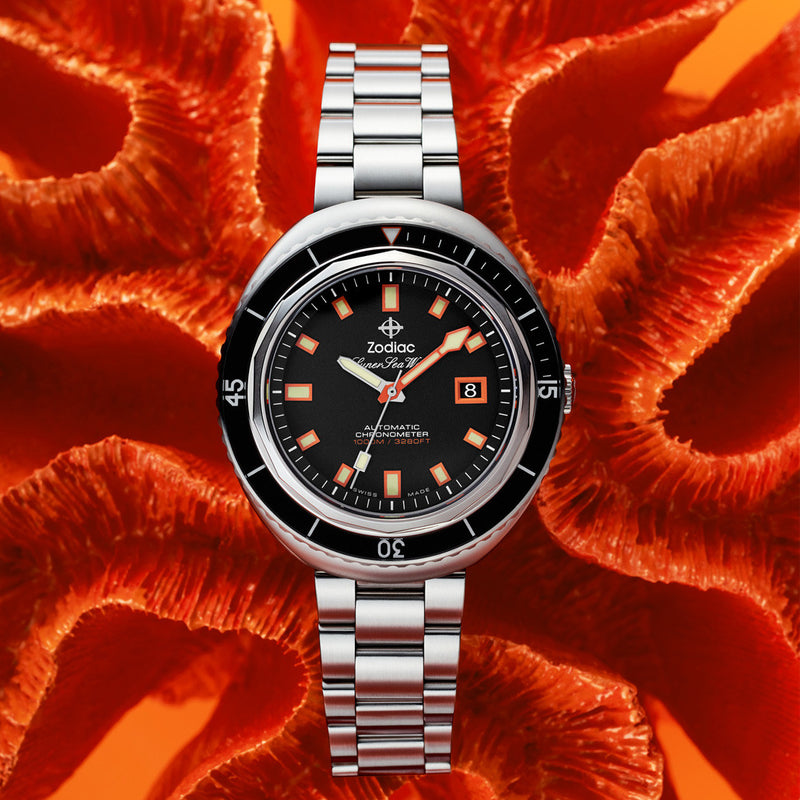 Zodiac Super Sea Wolf 68 Saturation Automatic Stainless Steel Watch #ZO9509 lifestyle