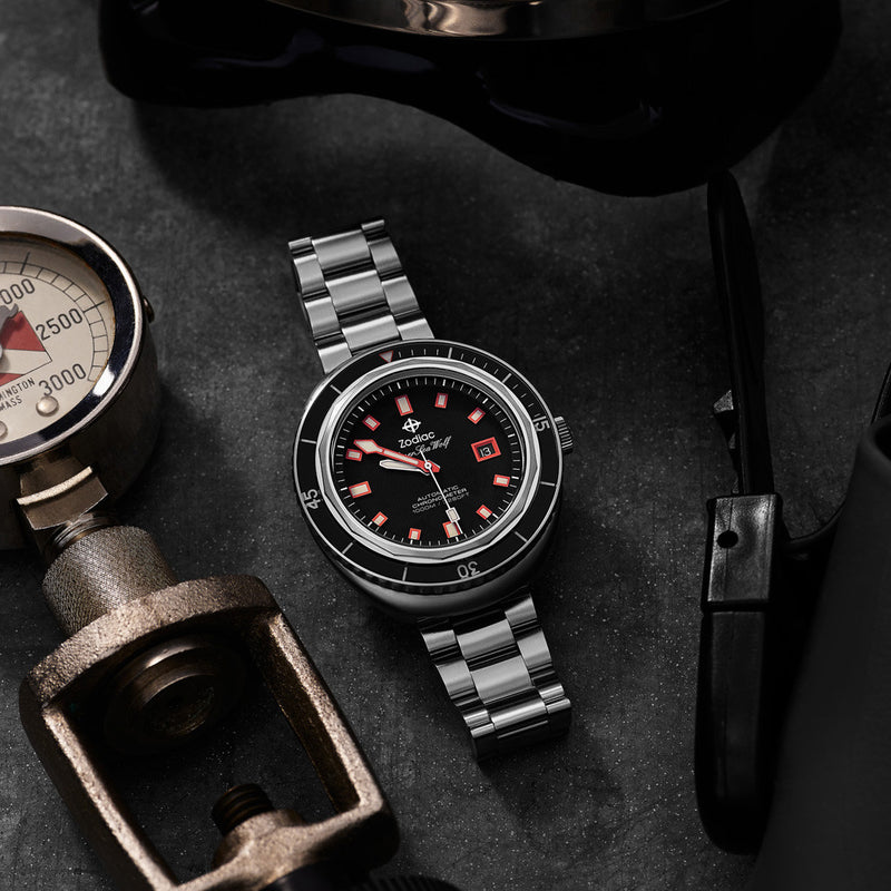 Zodiac Super Sea Wolf 68 Saturation Automatic Stainless Steel Watch #ZO9509 lifestyle