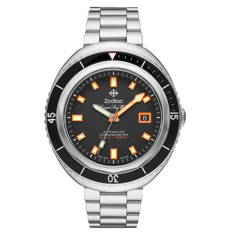Zodiac Super Sea Wolf 68 Saturation Automatic Stainless Steel Watch #ZO9509 zoom