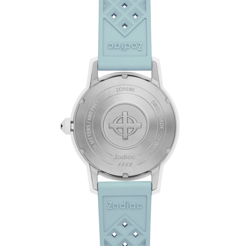 Zodiac Super Seawolf Ceramic COSC Automatic Dive Watch with Blue Dial #ZO9590 back