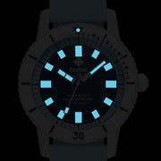 Zodiac Super Seawolf Ceramic COSC Automatic Dive Watch with Blue Dial #ZO9590 lume