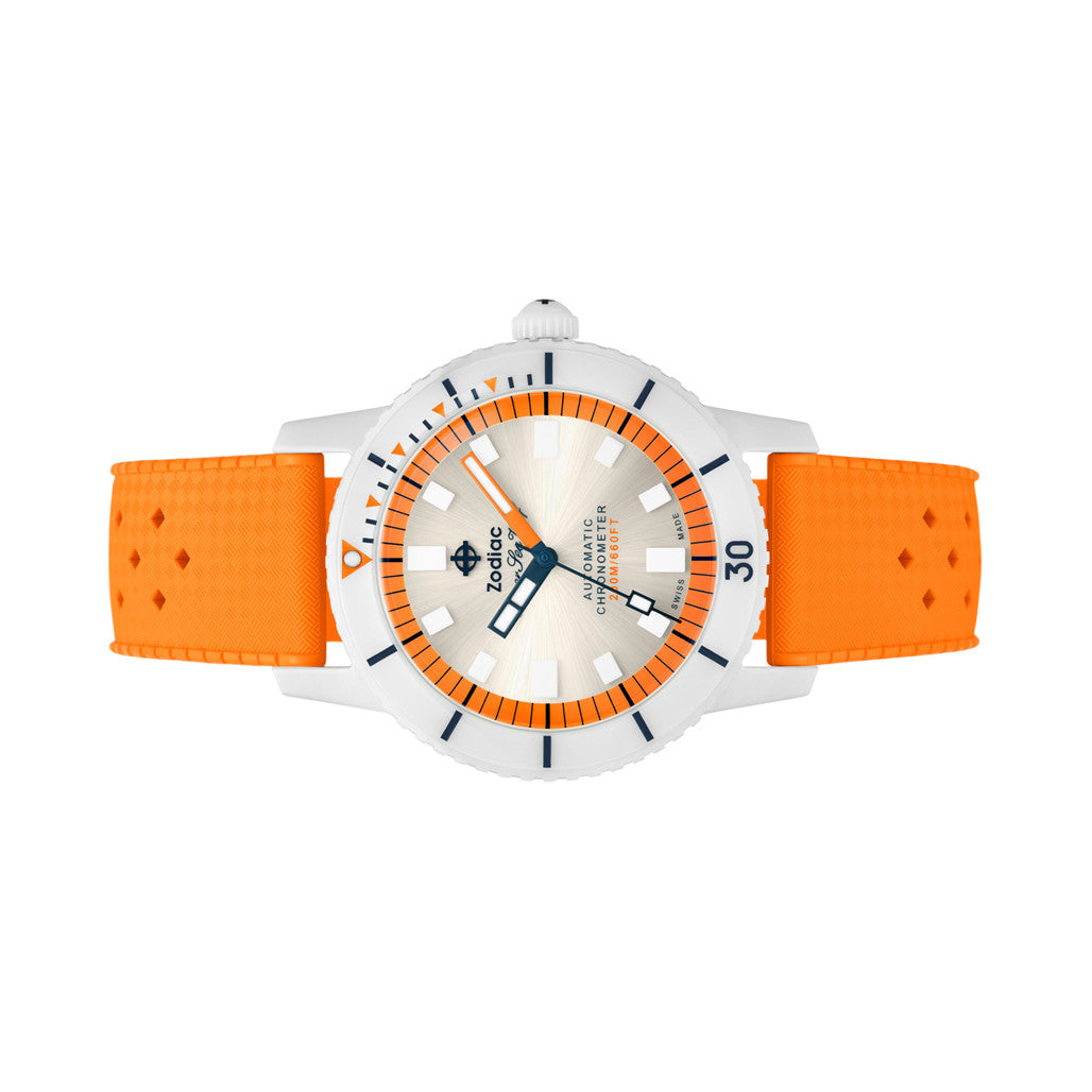 Zodiac Super Seawolf Ceramic COSC Automatic Dive Watch with Silver