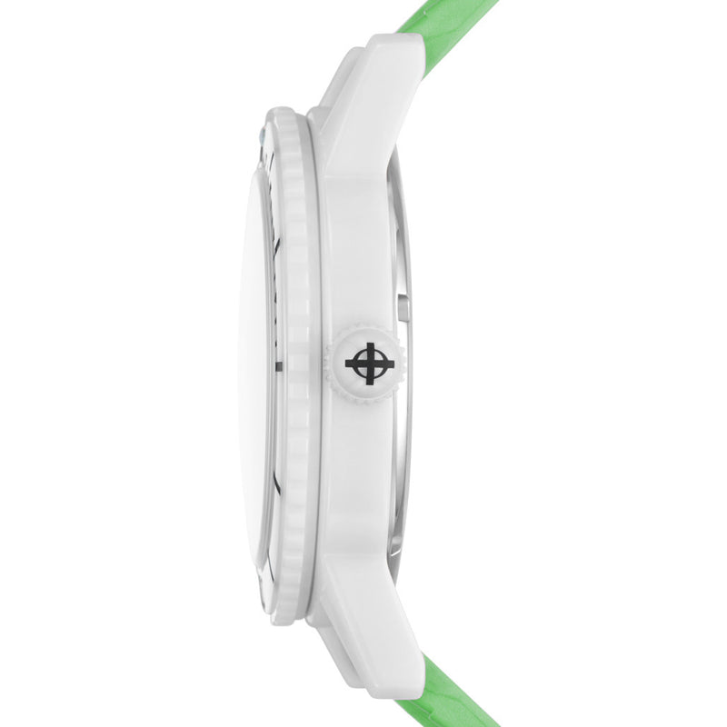 Zodiac Super Seawolf Ceramic COSC Automatic Dive Watch with Green Dial #ZO9592 crown