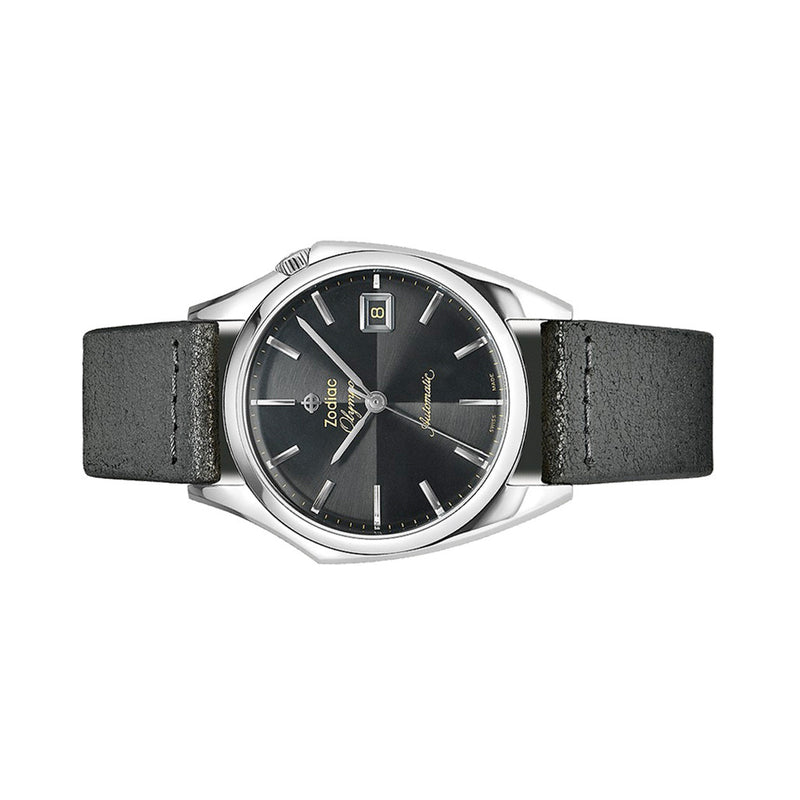 Zodiac Olympos Automatic Black Leather Watch #ZO9700 side
