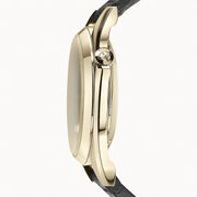Zodiac Olympos Automatic Black Leather Watch #ZO9703 crown