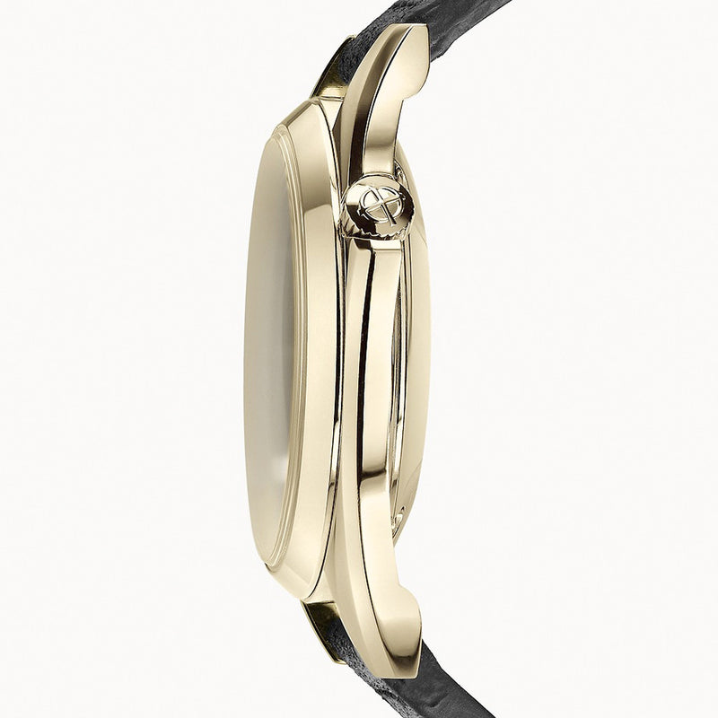 Zodiac Olympos Automatic Black Leather Watch #ZO9703 crown
