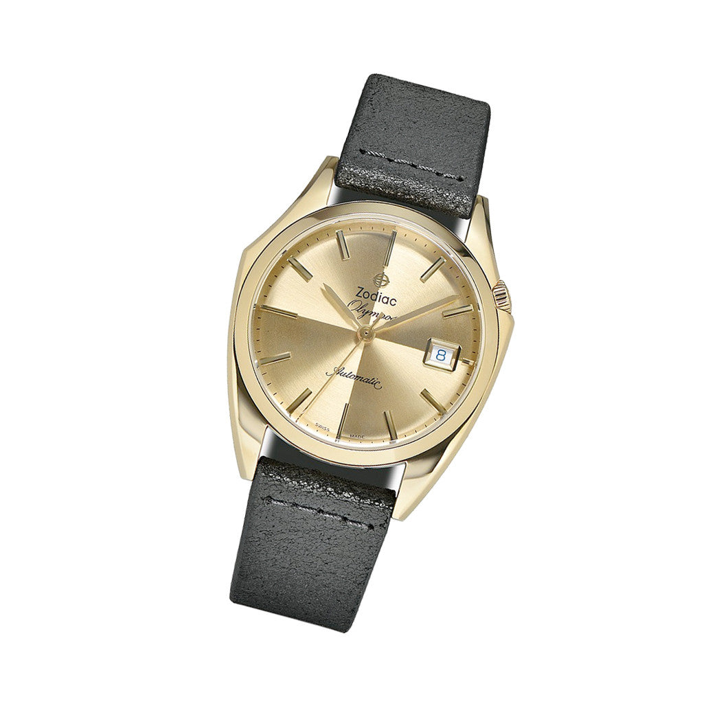 Zodiac Olympos Automatic Black Leather Watch #ZO9703 — Long Island