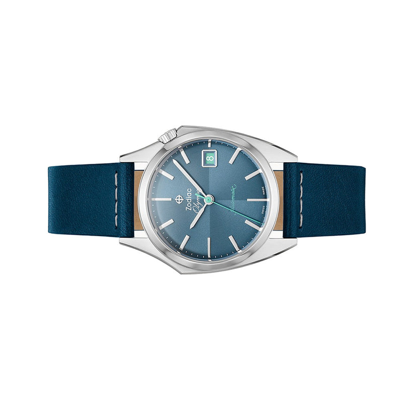 Zodiac Olympos Automatic Blue Leather Watch #ZO9711
side