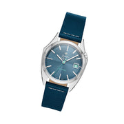 Zodiac Olympos Automatic Blue Leather Watch #ZO9711 tilt