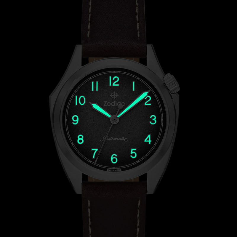 Zodiac Olympos Automatic Watch with Textured Dial #ZO9712 lume