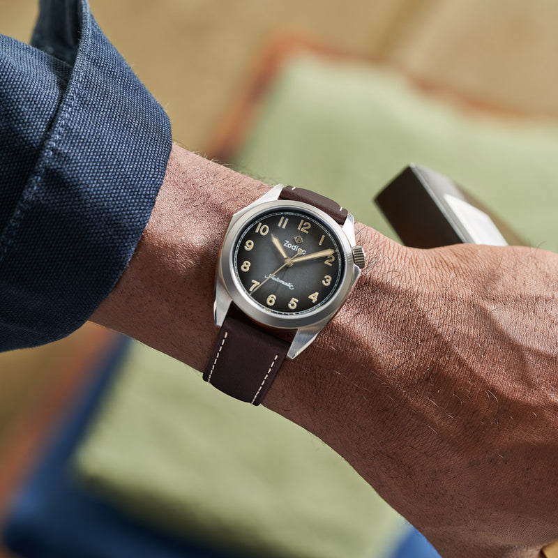 Zodiac Olympos Automatic Watch with Textured Dial #ZO9712 wrist