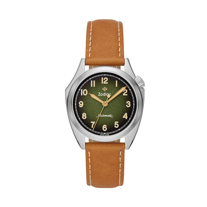 Zodiac Olympos Automatic Watch with Textured Green Dial #ZO9713