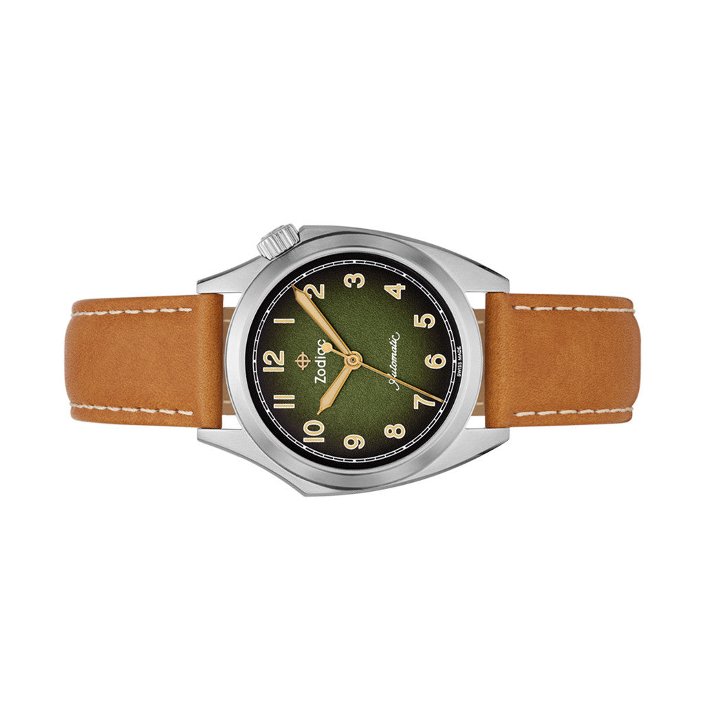 Zodiac Olympos Automatic Watch with Textured Green Dial #ZO9713