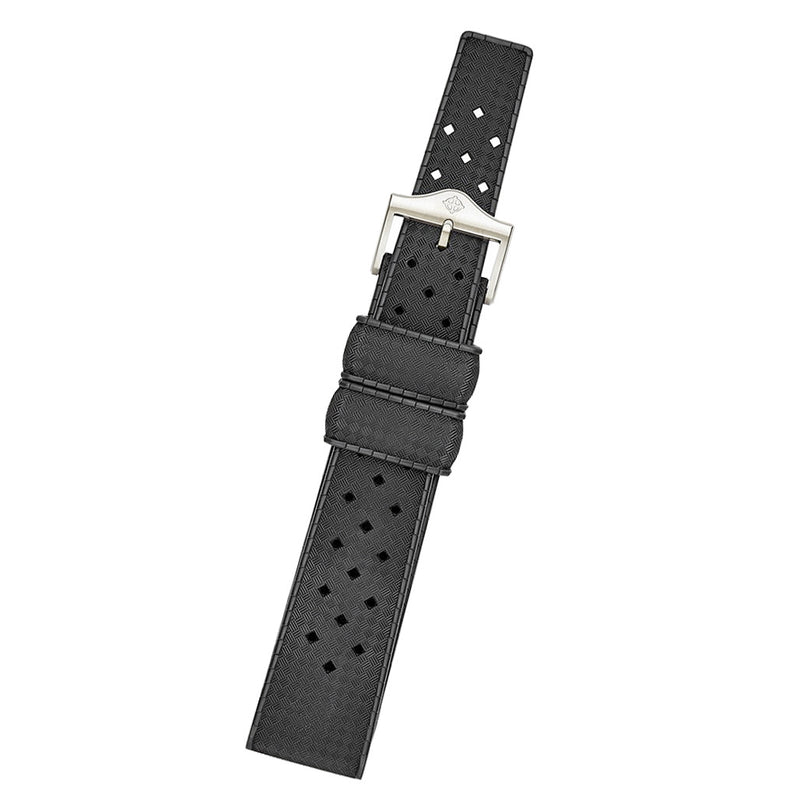 Zodiac OEM Black Rubber Strap Set (20mm) #ZOS1007 tilt