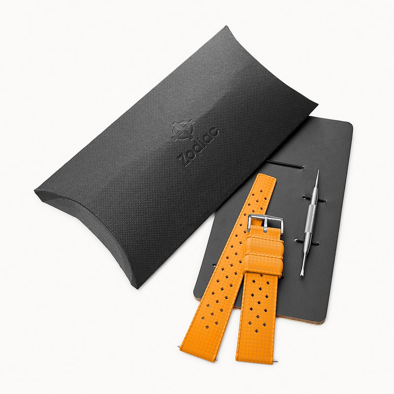 Zodiac OEM Orange Rubber Strap Set (20mm) #ZOS1009 package