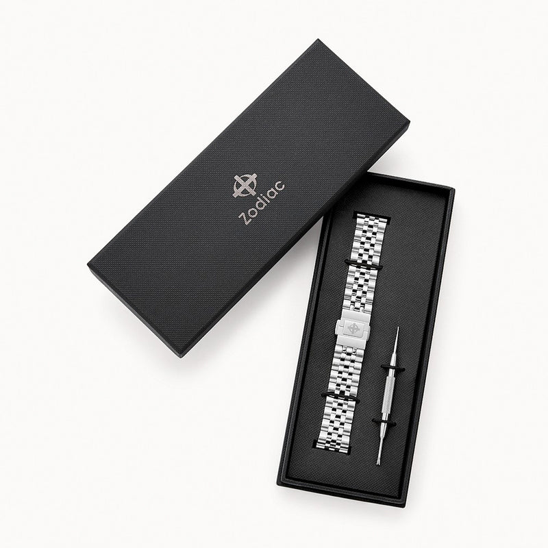 Zodiac OEM 5 Row Polished and Brushed Bracelet (20mm) #ZOS1014 open box