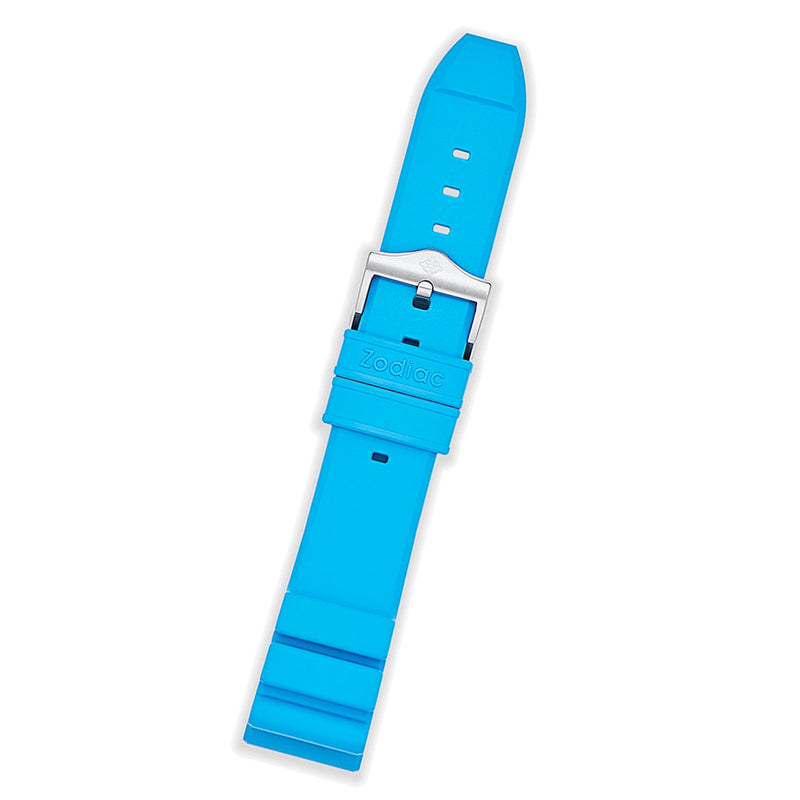 Zodiac OEM Light Blue Accordion Rubber Strap Set (20mm) #ZOS1018 tilt