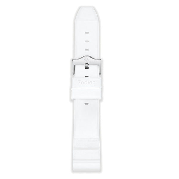Zodiac OEM White Accordion Rubber Strap Set (20mm) #ZOS1019 — Long