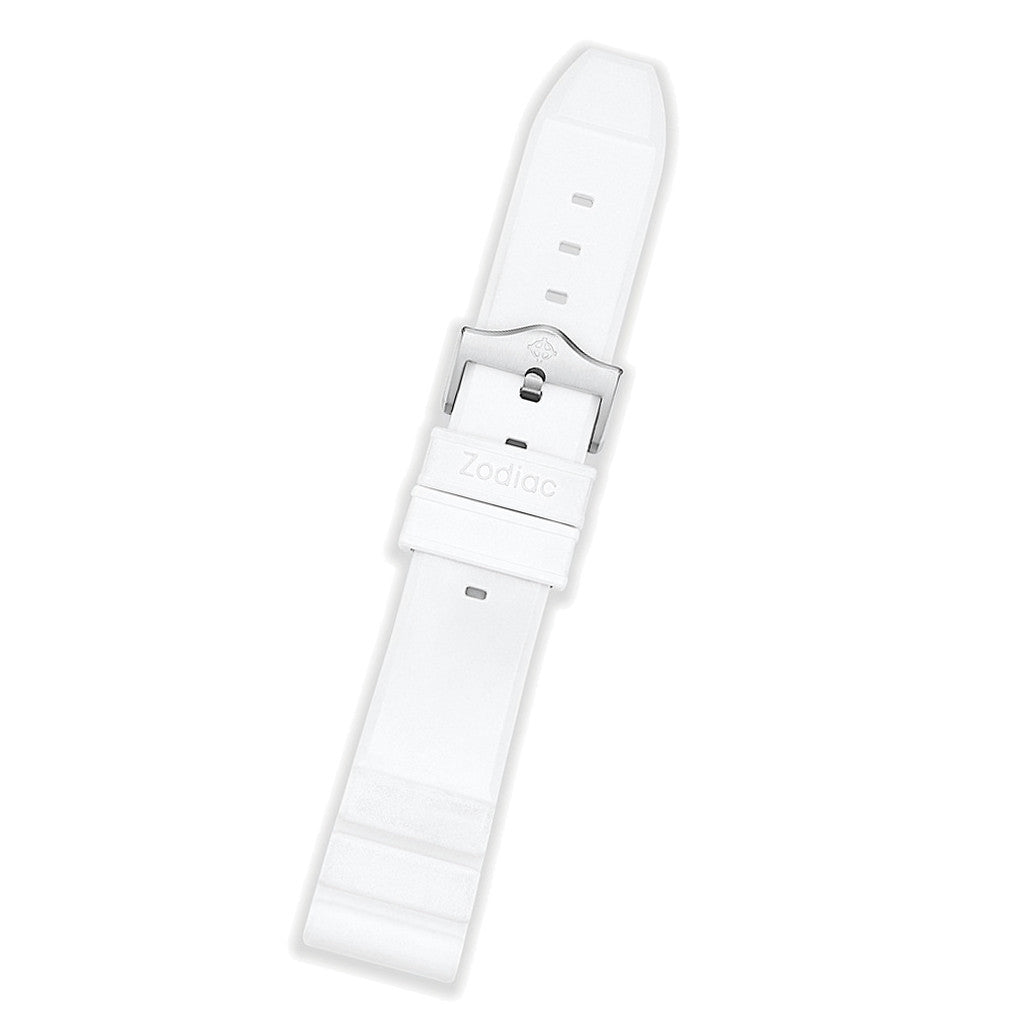 Zodiac OEM White Accordion Rubber Strap Set (20mm) #ZOS1019 — Long