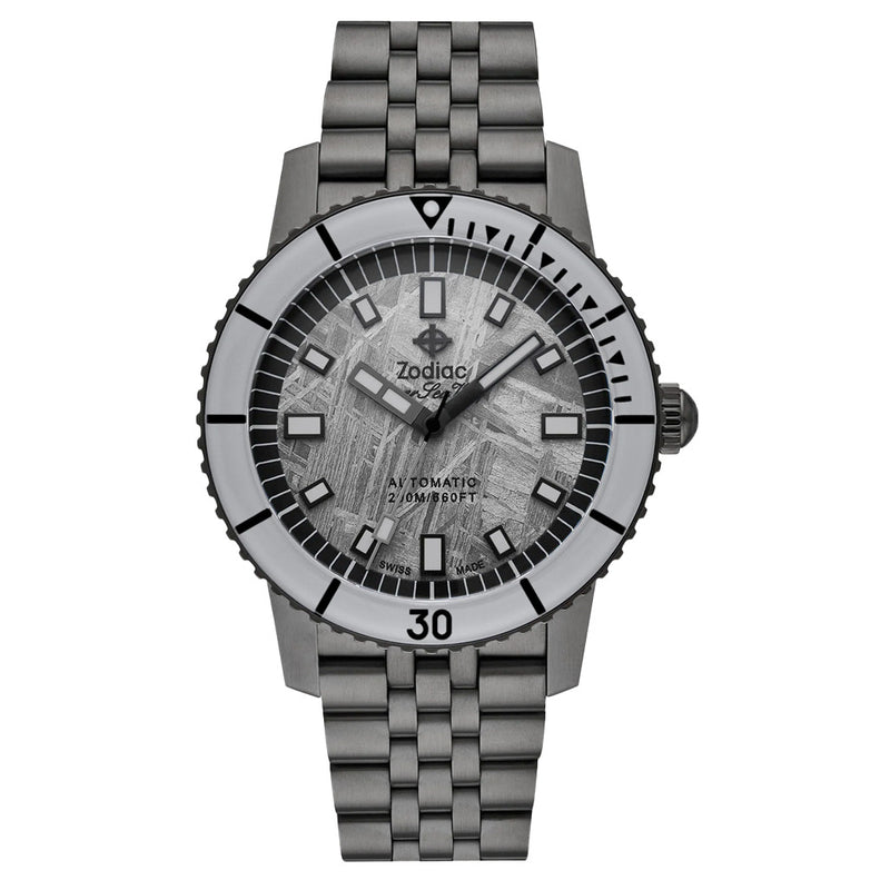 Zodiac Super Sea Wolf Gun Metal Watch with Meteorite Dial #ZO9292