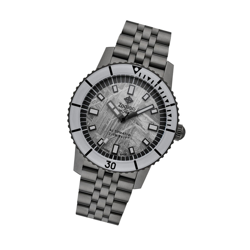 Zodiac Super Sea Wolf Gun Metal Watch with Meteorite Dial #ZO9292