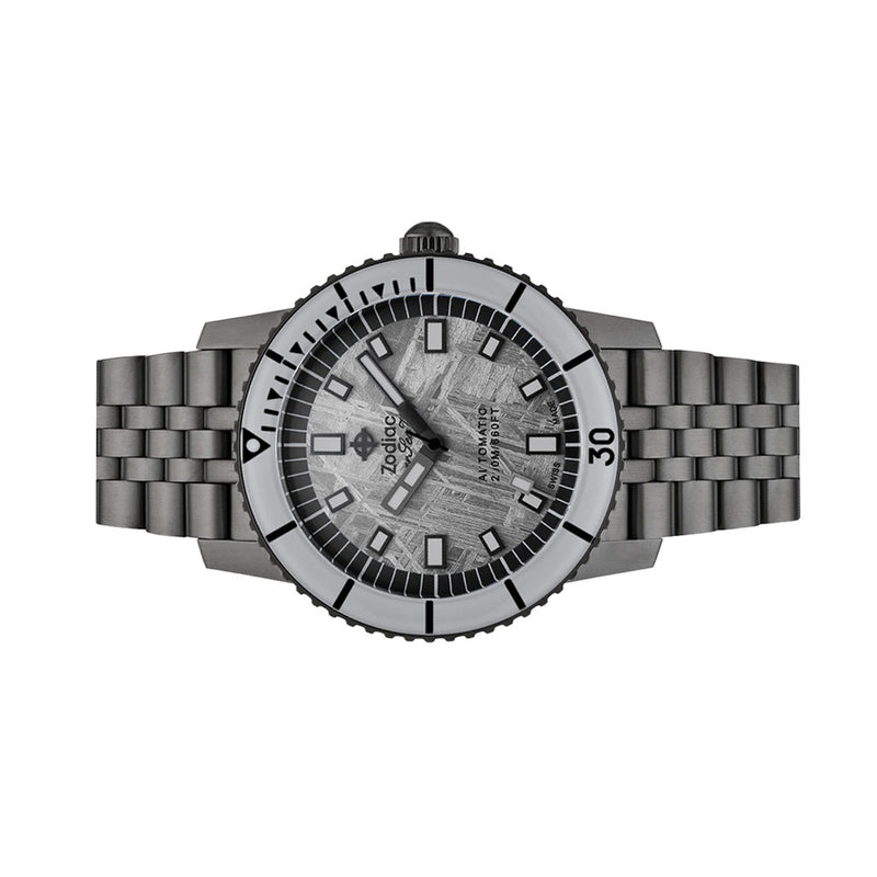 Zodiac Super Sea Wolf Gun Metal Watch with Meteorite Dial #ZO9292