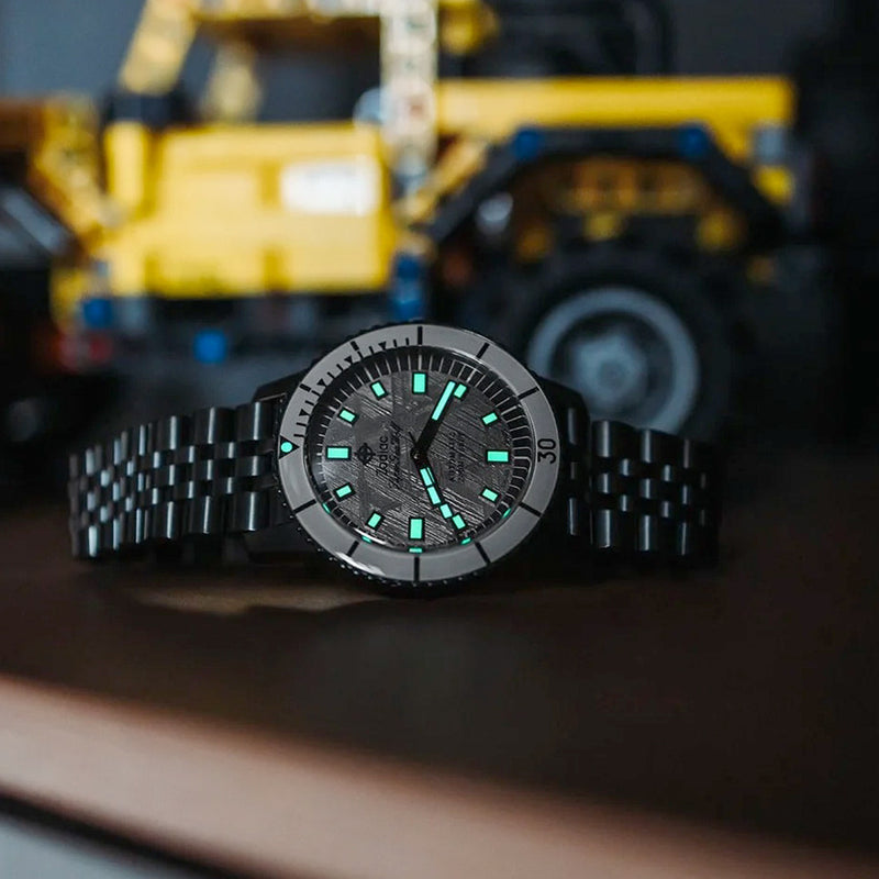 Zodiac Super Sea Wolf Gun Metal Watch with Meteorite Dial #ZO9292