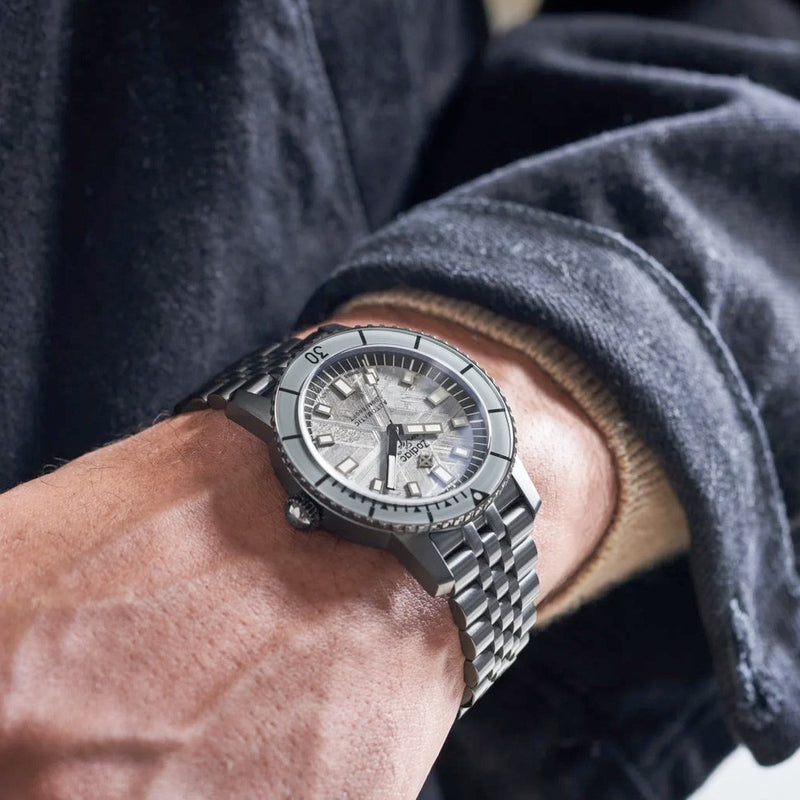 Zodiac Super Sea Wolf Gun Metal Watch with Meteorite Dial #ZO9292