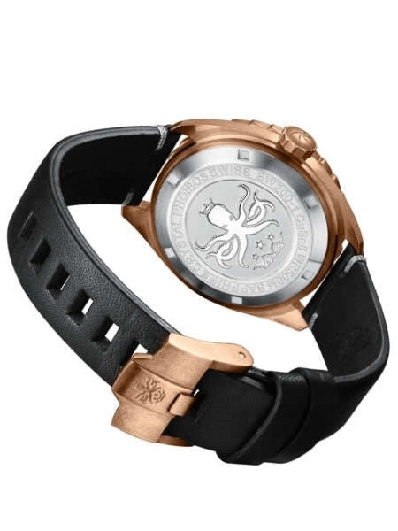 PHOIBOS Eagle Ray 500-Meter Swiss Automatic Dive Watch with Bronze Case, Blue Meteorite Dial #PY018E