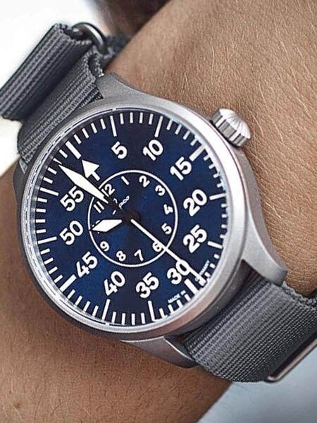 Laco 42mm Aachen Blaue Stunde Automatic Pilot Watch with Sapphire Crystal #862101