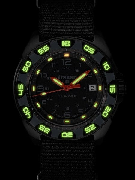Traser Red Alert T100 Watch with Sapphire Crystal and Black Rubber Strap #106470
