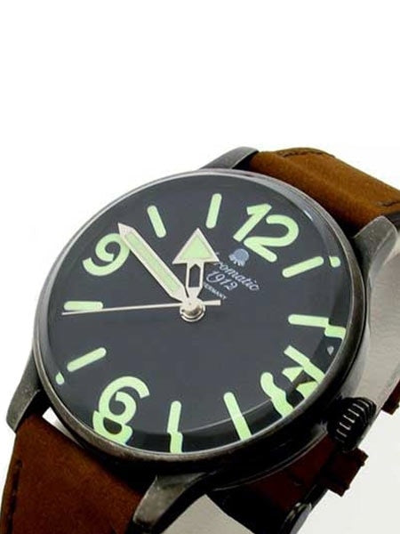Aeromatic 1912 Retro Styled Panzer Quartz Watch, Aged Patina Case #A1251