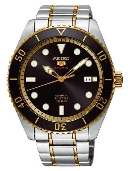 Seiko 44mm Sports 5, 4R35 Automatic Watch with Date Window #SRPB94K1