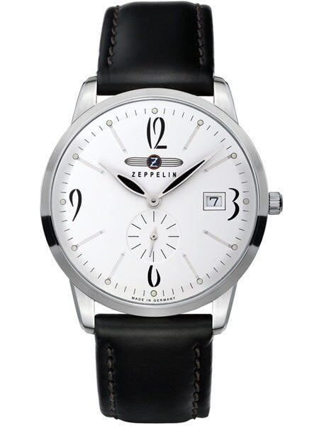 Graf Zeppelin Flatline White Dial Watch Dress that is Just 7mm Thin! #7334-1
