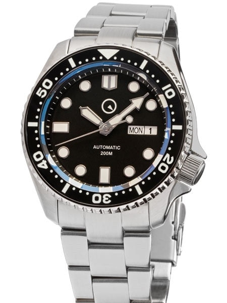Islander Automatic Dive Watch with Solid-Link Bracelet, AR Sapphire Crystal, and Luminous Ceramic Bezel Insert #ISL-02