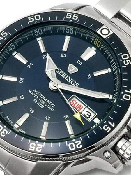 J. Springs Automatic 21-Jewel Sport Watch with Day and Date, Blue Dial #BEB061
