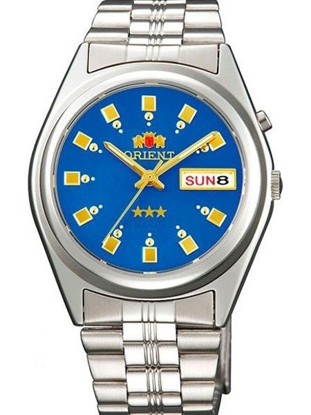 Orient Automatic Watch with Blue Dial, Day-Date and SS Bracelet #EM6Q00EJ