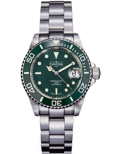 Davosa Ternos Swiss Automatic 200 Meter Dive Watch with Green Dial #16155570