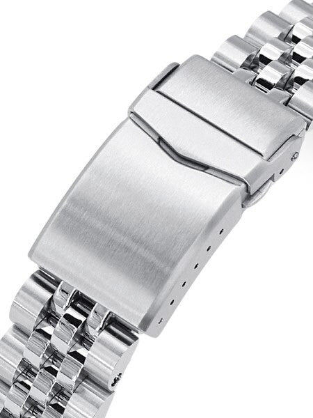 Scratch and Dent - Strapcode 20mm Angus-J "Louis" Stainless Steel Watch Bracelet Seiko SBDC053 V-Clasp, Brushed #SND1001