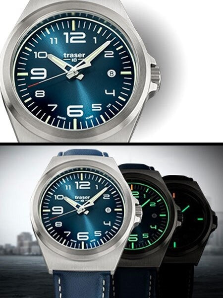 Traser P59 Essential S Blue Dial Watch w/Trigalight + SuperLuminova #108208