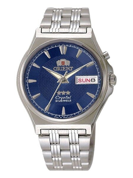 Orient Automatic Watch with Textured Blue Dial and Bracelet #EM5M010D