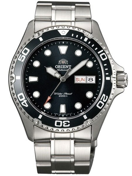 Scratch and Dent - Orient Ray II Black Dial Automatic Dive Watch with SS Bracelet #AA02004B 8
