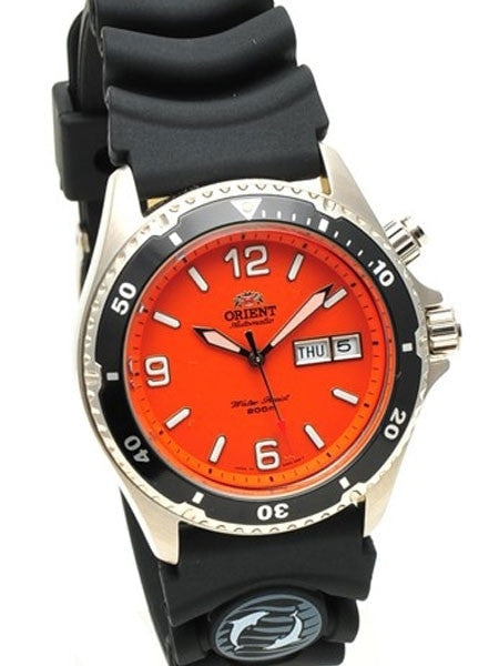 Orient Orange Automatic Dive Watch with Rubber Strap #CEM65004M