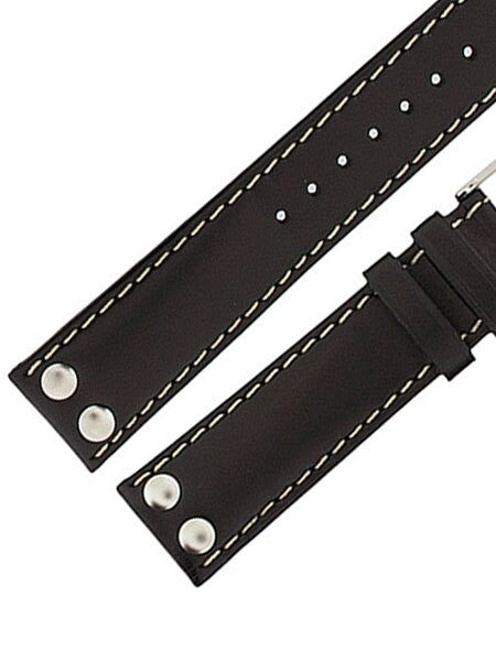 Di-Modell Ikarus Oiled Calfskin Leather, Aviator Style Watch Strap with Rivets #122510