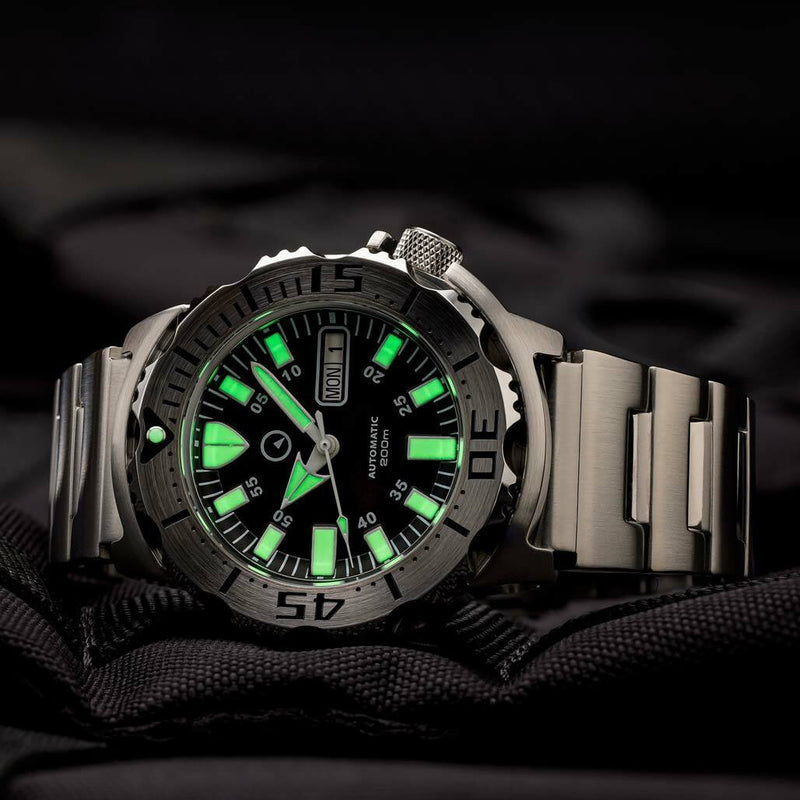 Islander Black Dial Automatic Dive Watch with AR Double Dome Sapphire Crystal, and 120-click Bezel #ISL-57