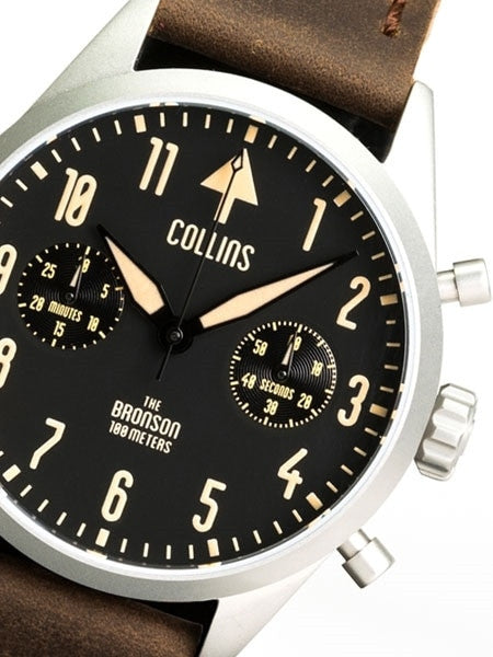 Collins Aviator-Styled Chronograph Watch with 40mm Case and Sapphire Crystal #CW02112