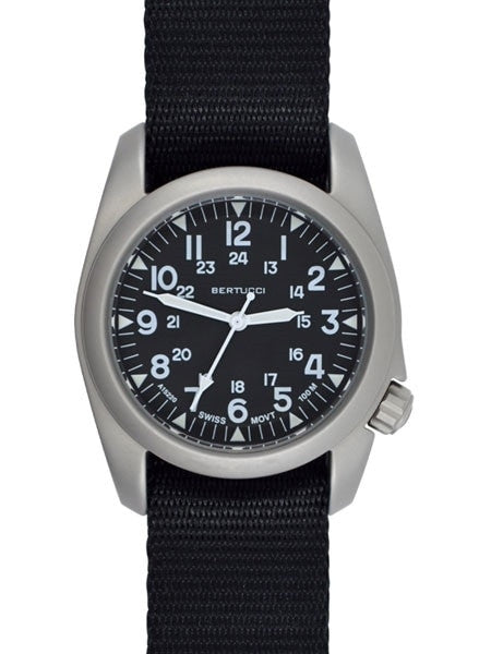 Bertucci A-2S Vintage with Swiss Movement, Black Dial, 40mm Stainless Steel Case #11500