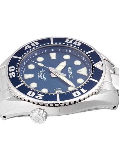 Seiko Sumo Prospex Automatic Dive Watch with Blue Dial and Stainless Steel Bracelet #SBDC003