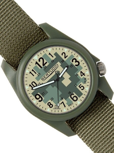 Bertucci DX3 Field Resin Watch, Olive Drab Nylon Strap, Digicam Camouflage Dial - 11032